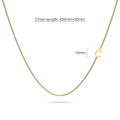 Bold Alphabet Letter Initial Charm Necklace in Gold Tone